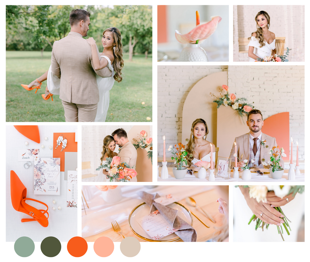 Wedding Mood Board - Photo Collage-orange